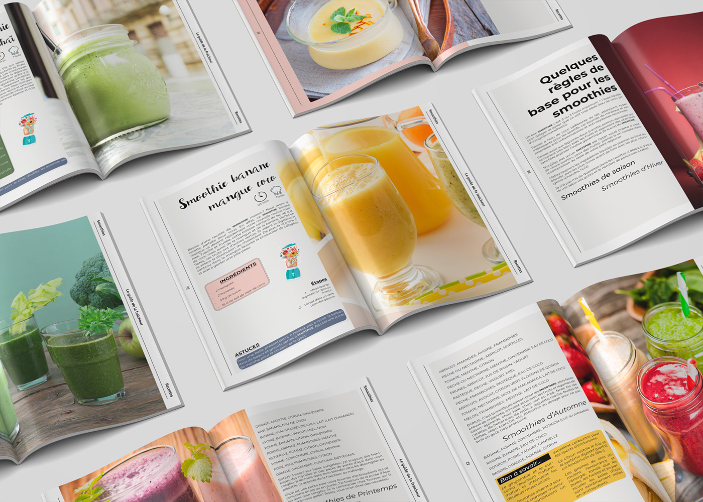 clean edition InDesign livre de recette minimal mise en page recette cuisine