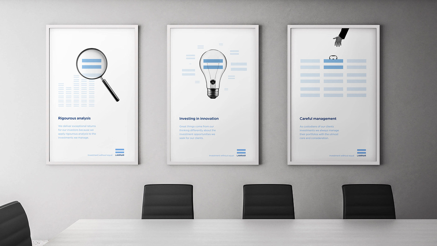 Laminar Funds - Investment Branding - boardroom poster designs 