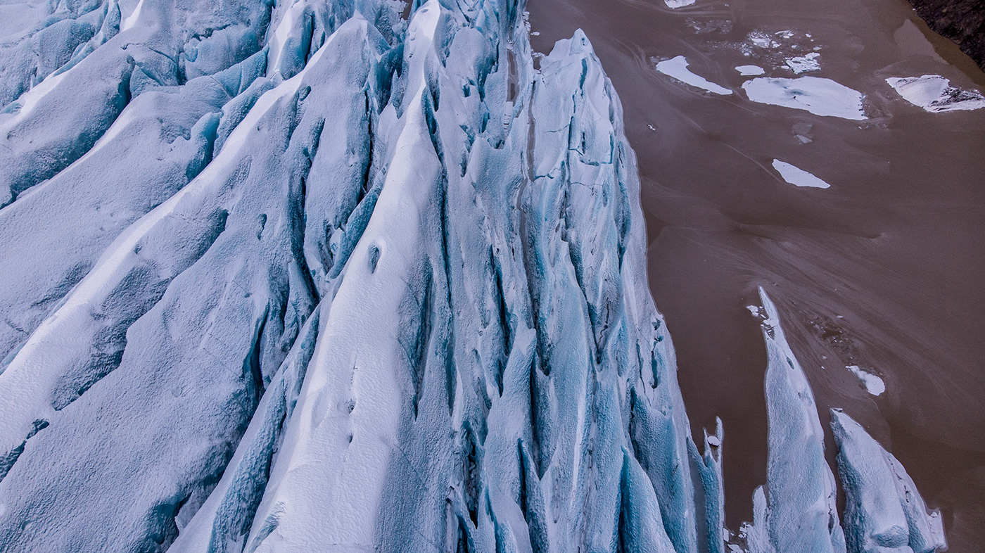 iceland glacier Hike nordic northern beach drone Landscape ice