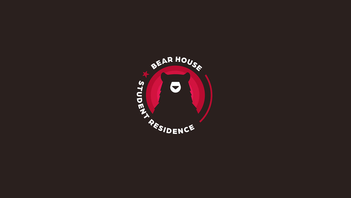 branding  bear hostel house logo graphic California Los Angeles porto alegre
