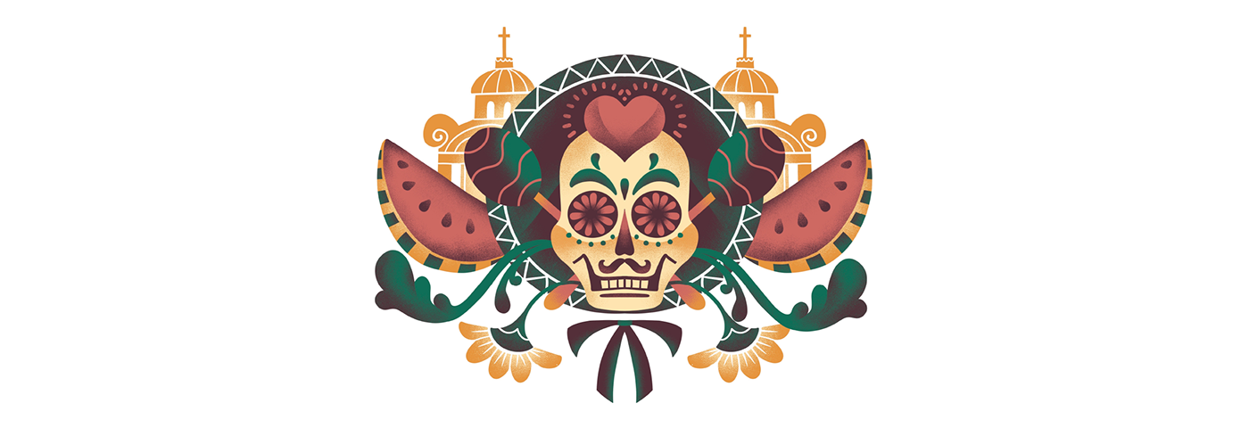 art culture DANCE   digital illustration digital painting Ethnic Halloween mexico people music