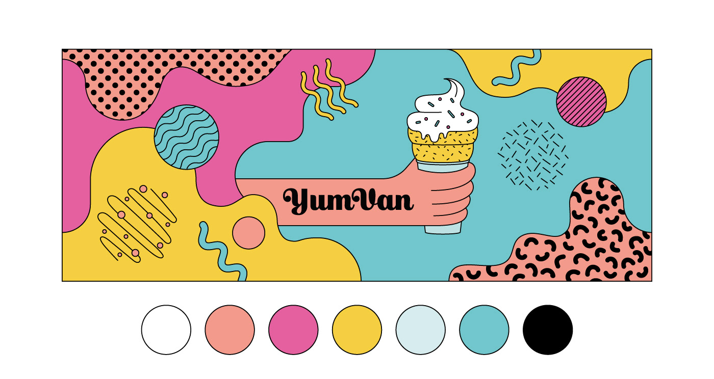branding  Colourful  Food Packaging ice cream ILLUSTRATION  memphis style Packaging Pop Art vector