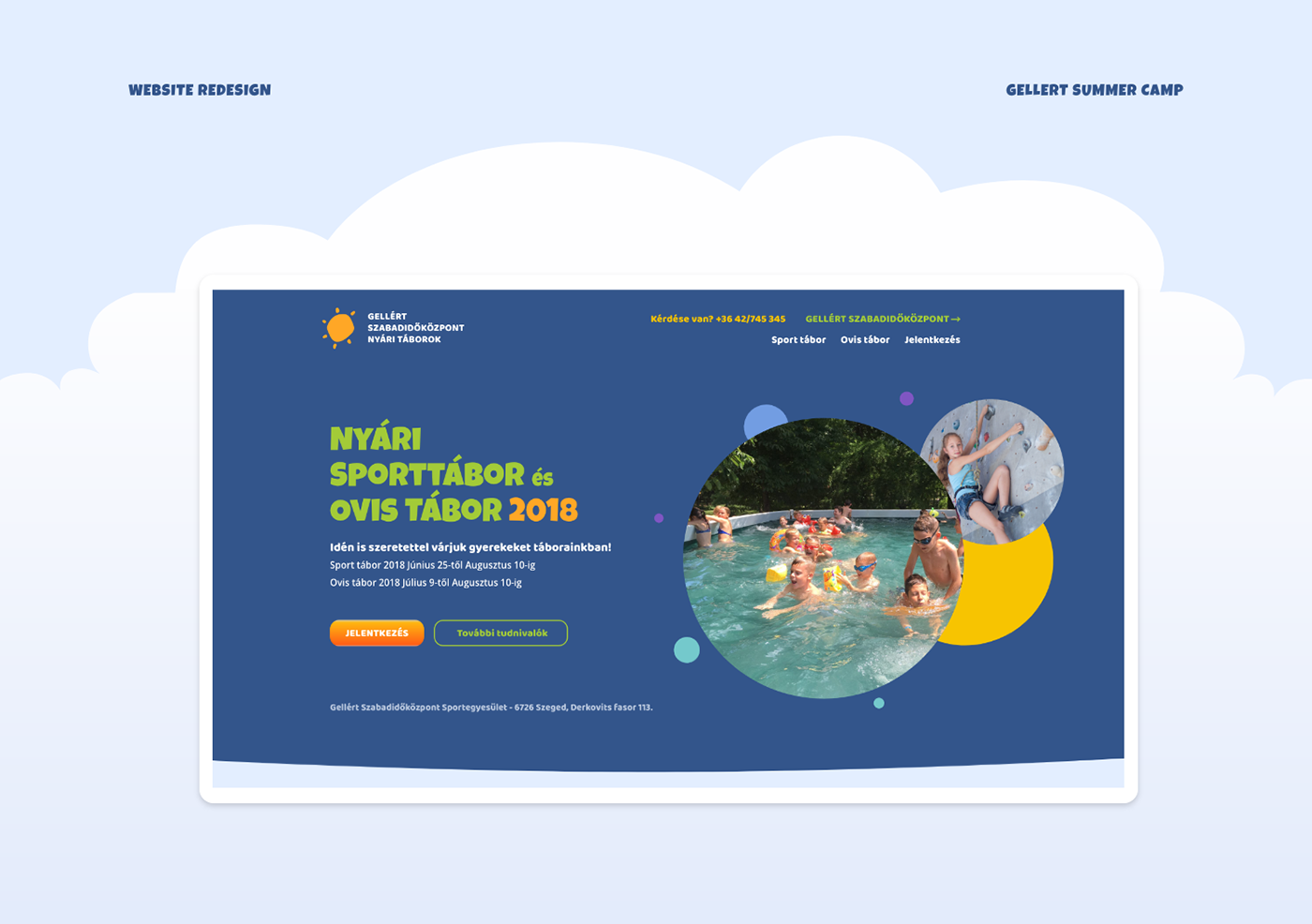 Website summer camp xD gif animation  UI