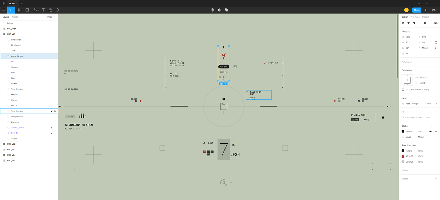 Figma FUI futuristic HUD Interface sci-fi screengraphics UI UserInterface vector