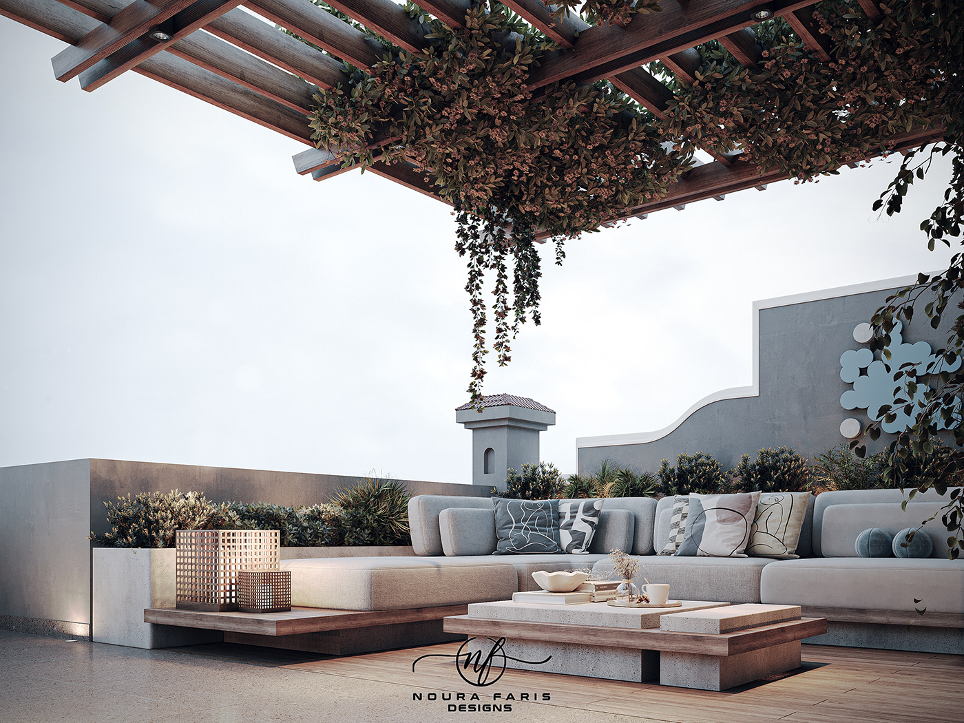 Outdoor Nature roof architecture exterior modern interior design  visualization 3ds max Render