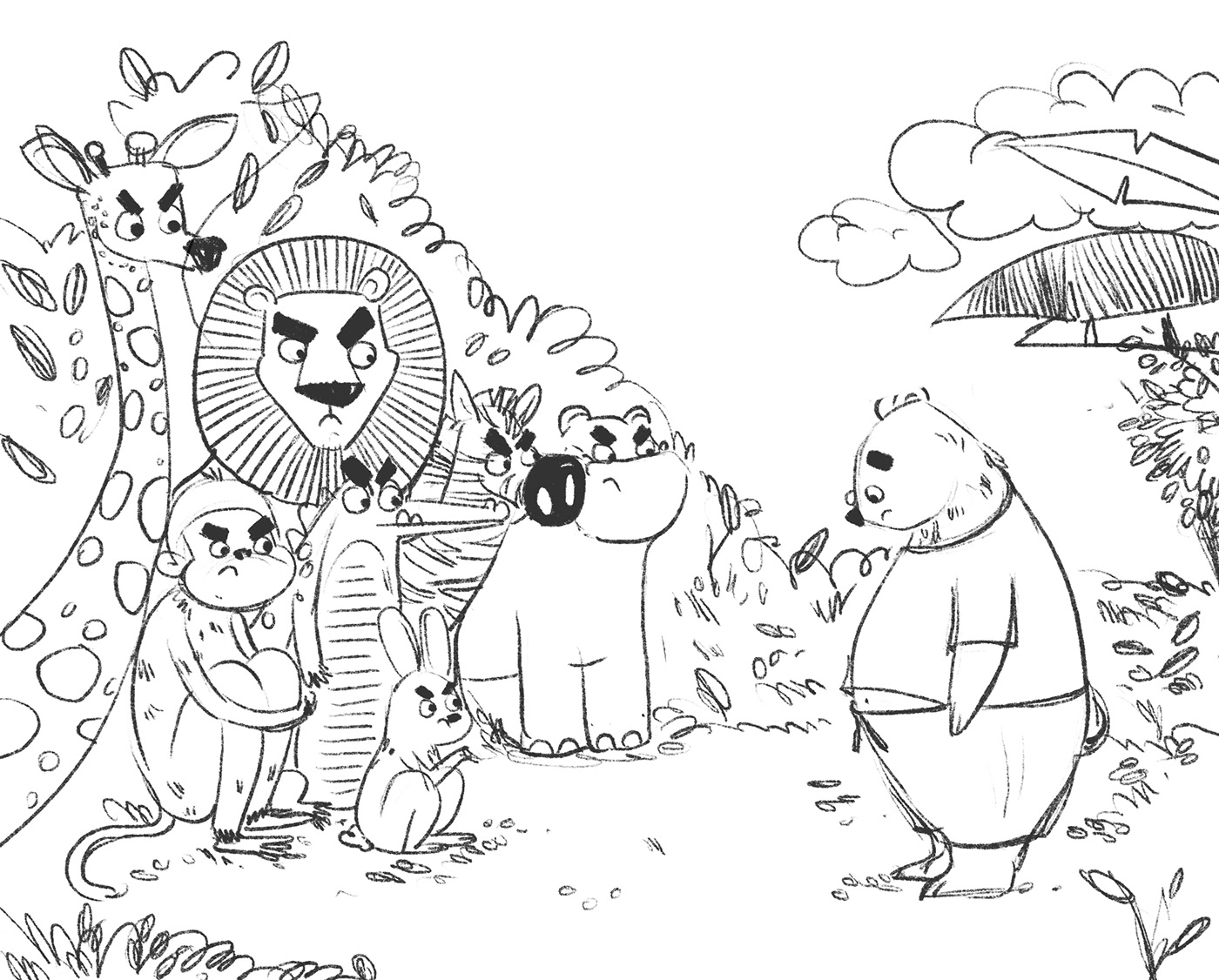 storyboard children children's book kids cartoon digital illustration