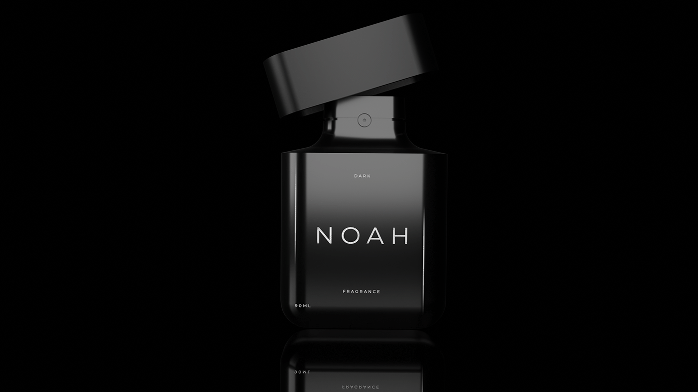 Static image of the full packaging of the Dark perfume