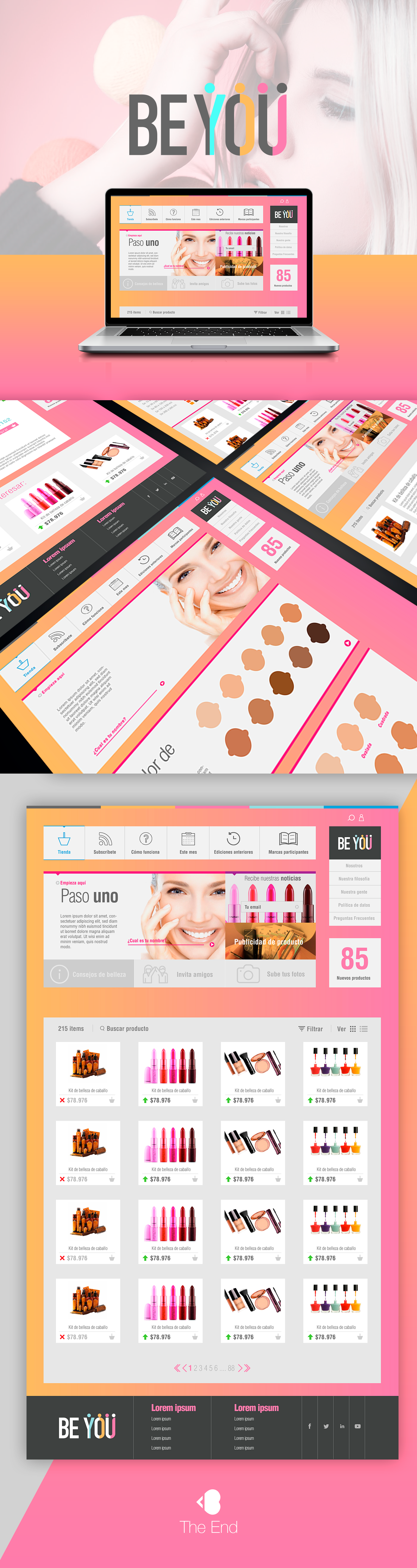 beauty Cosmetic ux logo brand Website pink girl