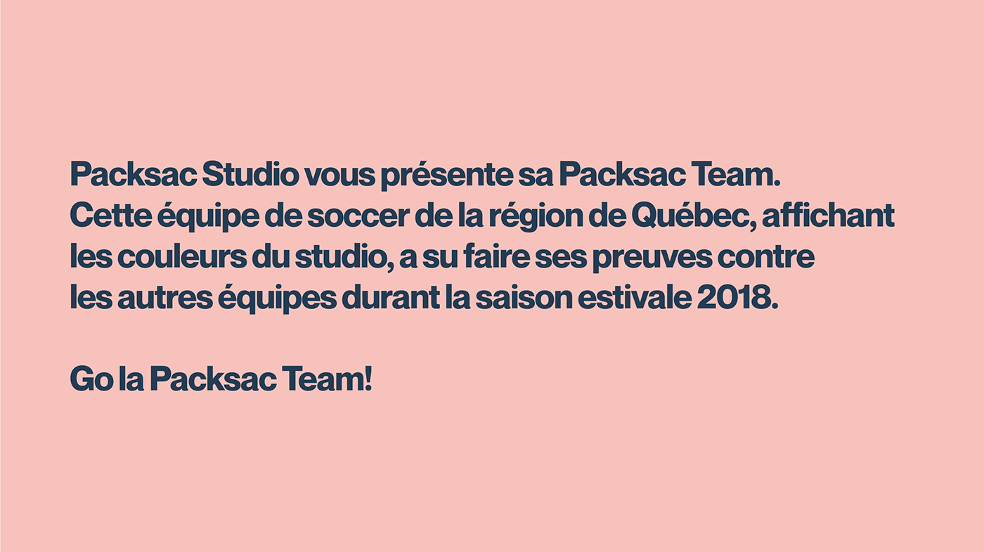 Packsac studio team soccer foot Quebec equipe