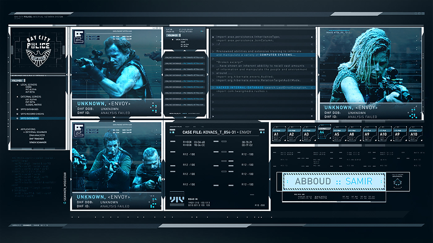 UI altered carbon screen graphics design sci-fi Netflixs concept art oni HUD Display