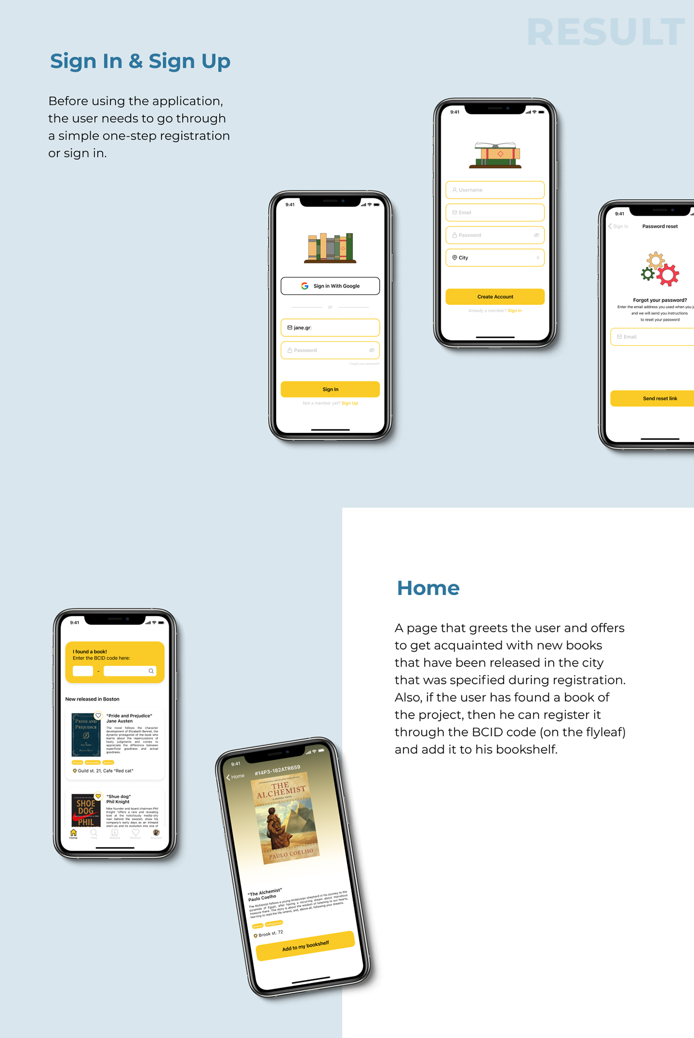app design bookcrossing books ios Mobile app UI/UX
