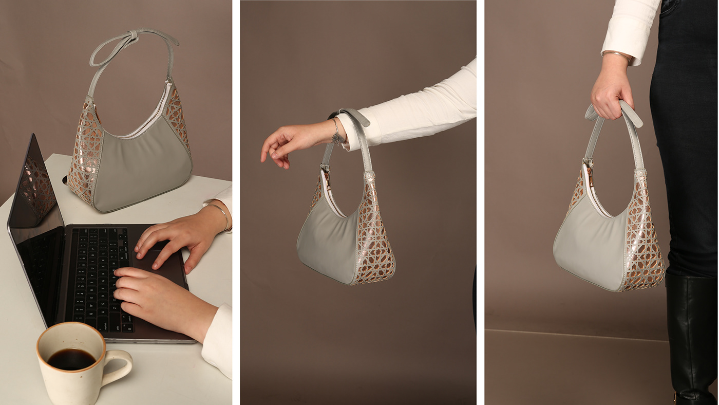 bag cutwork female geometric handbag inspiration moodboard accessorydesign Jaliwork laser cut