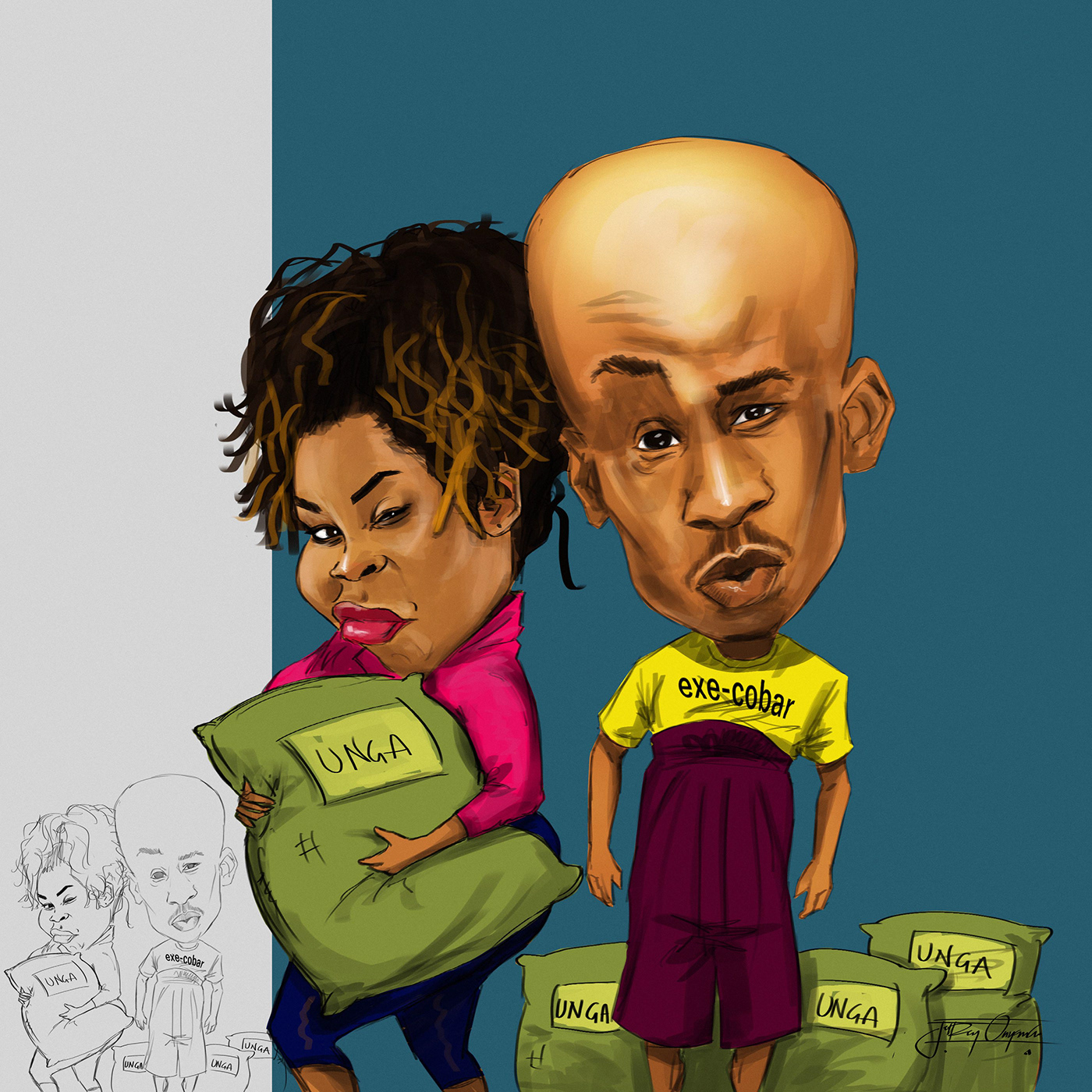 art byss_ke caricature   comedy  Digital Art  digital painting Drawing  kenyan photoshop Poster Design