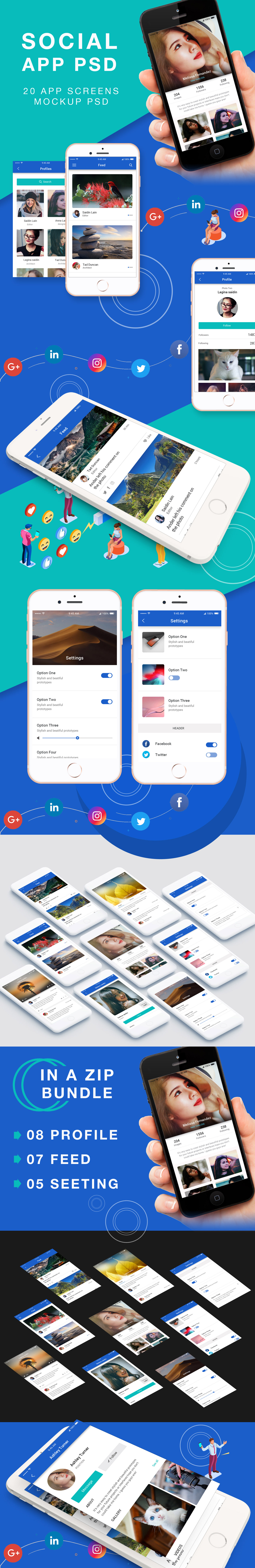 Material design UI for Social App on Behance