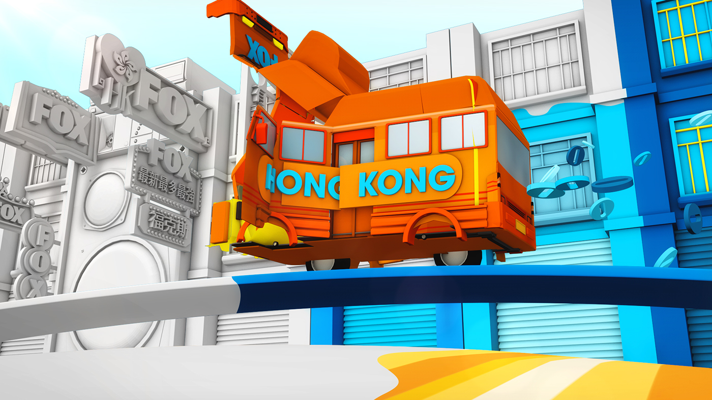 fox international concept design 3D bus transformation 3D Set Design Fun channel promo malaysia Thailand taiwan indonesia Hong Kong mojo singapore colorful philippines