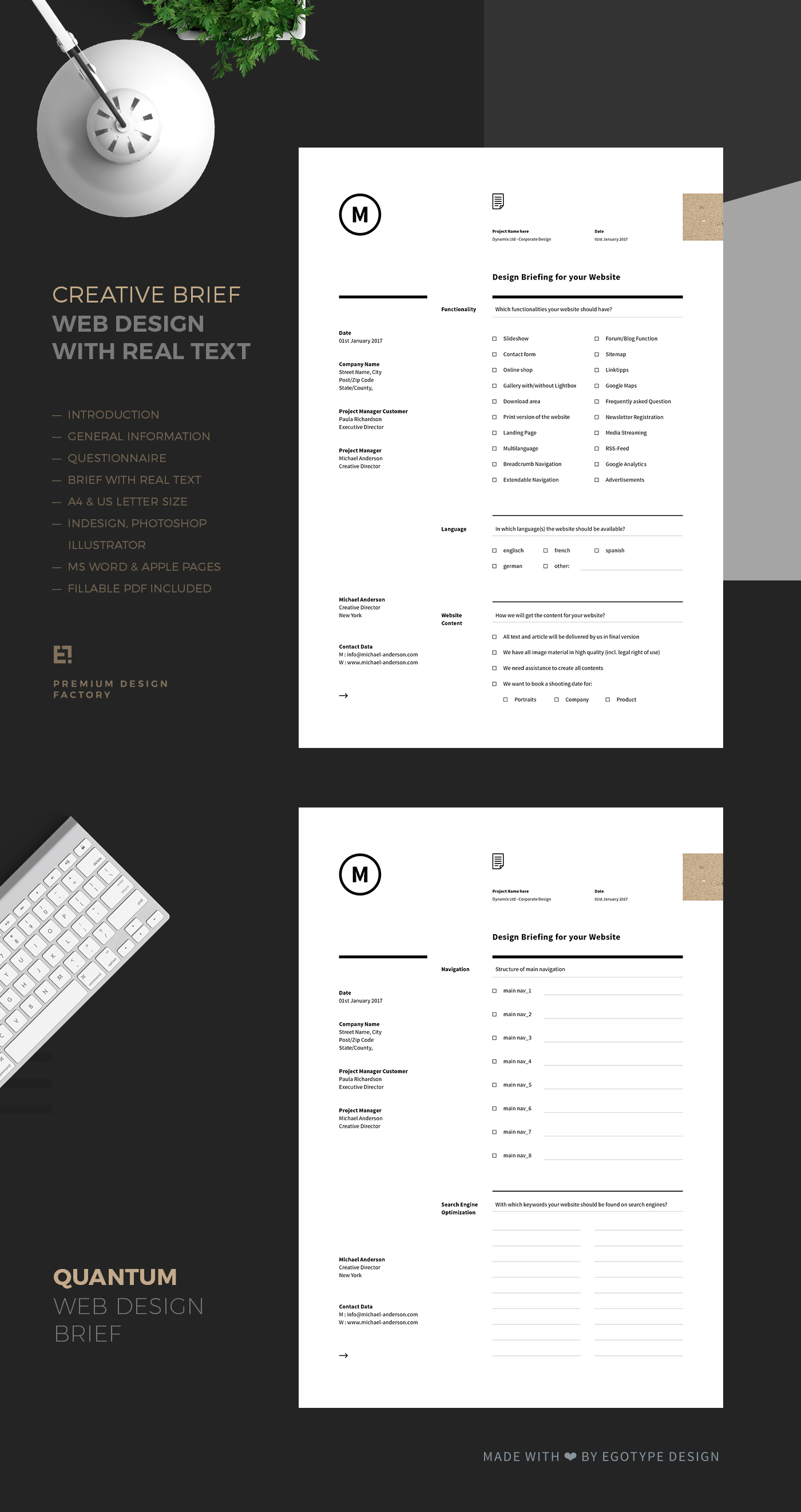 Web Design  brief guidelines Project Proposal template agency management offer questionnnaire