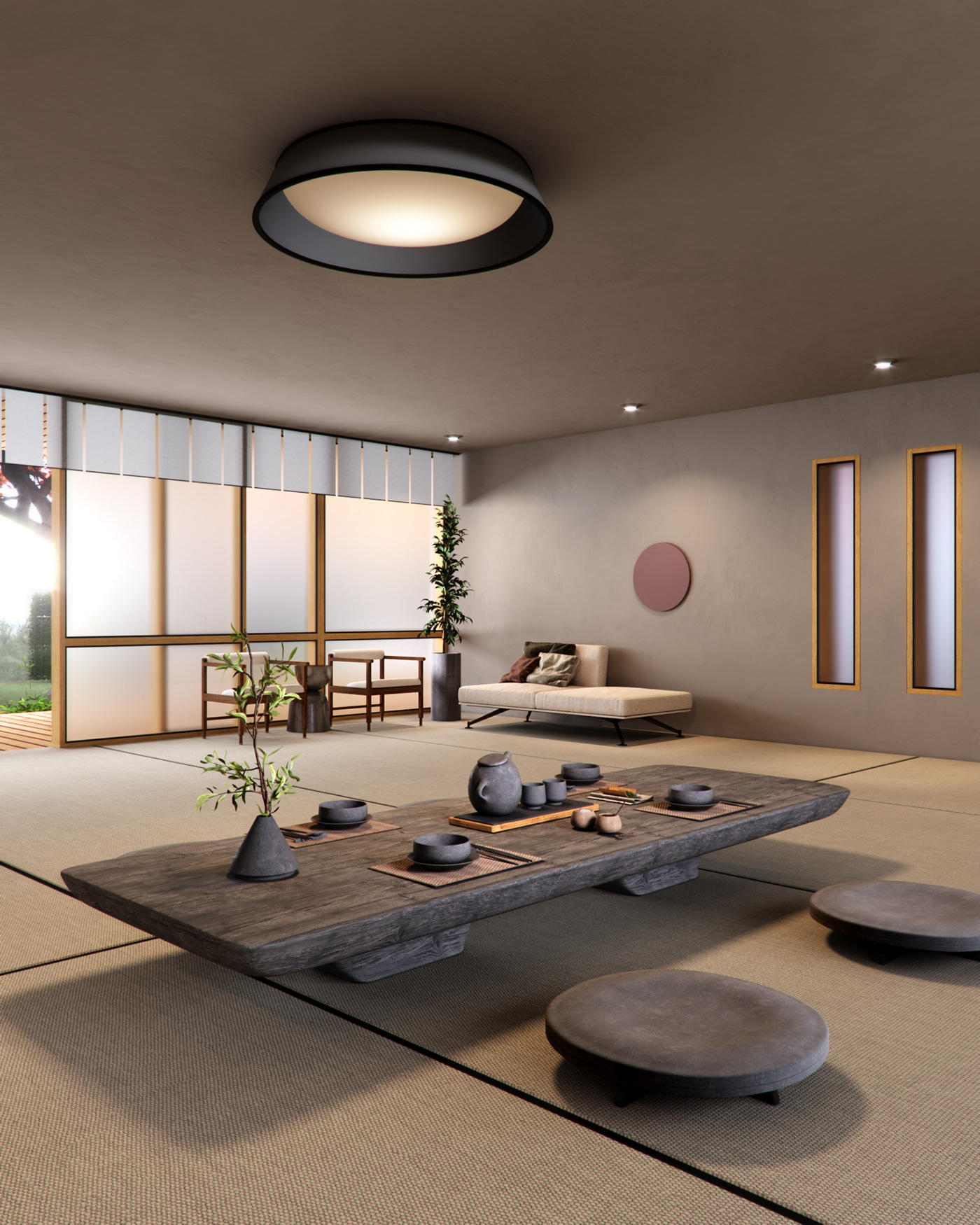 3dsmax architecture corona coronarenderer digitalart fog Interior interiordesign japan teahouse