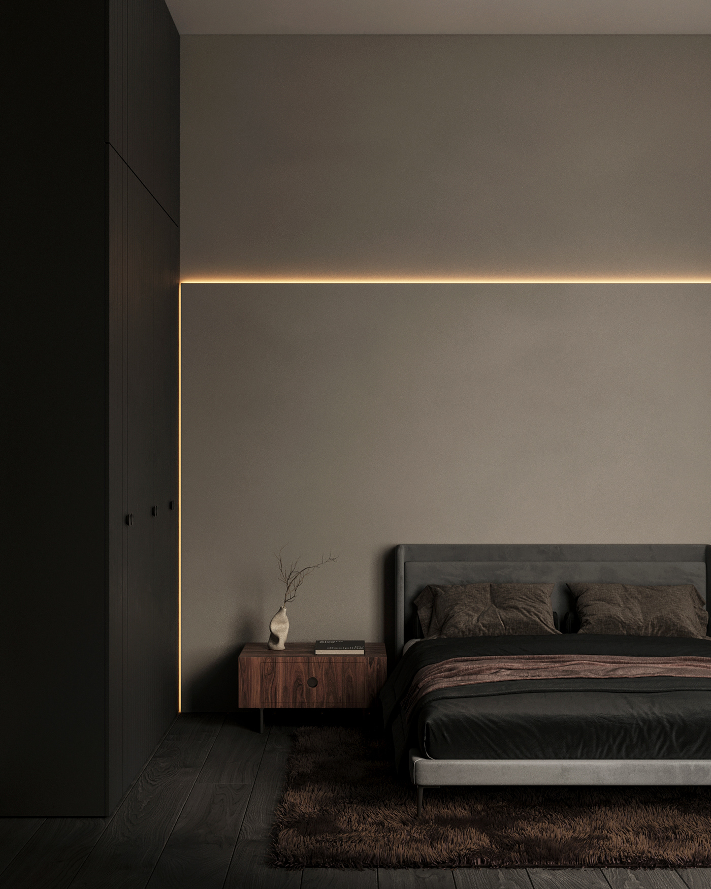 3D Render visualization interior design  corona archviz CGI 3ds max bedroom Interior