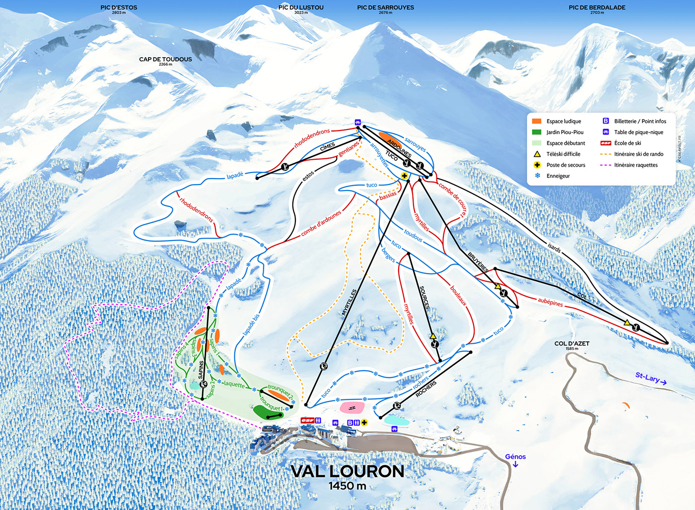 Ski mountain snow map design cartography Cartopgraphie map