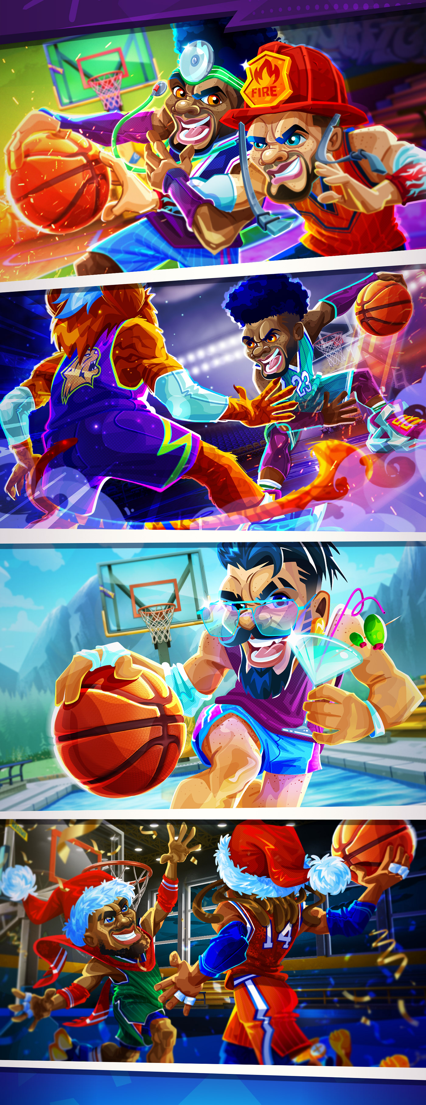 3D artwork basketball arena HEAD BALL 2 MASOMO miniclip Game Art Game Assets mobile game ui ux