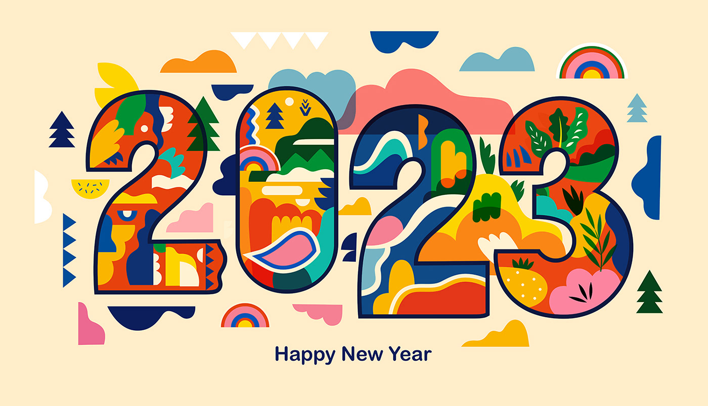 2023 design abstract Advertising  banner flyer happy new year ILLUSTRATION  New Year Card print vector