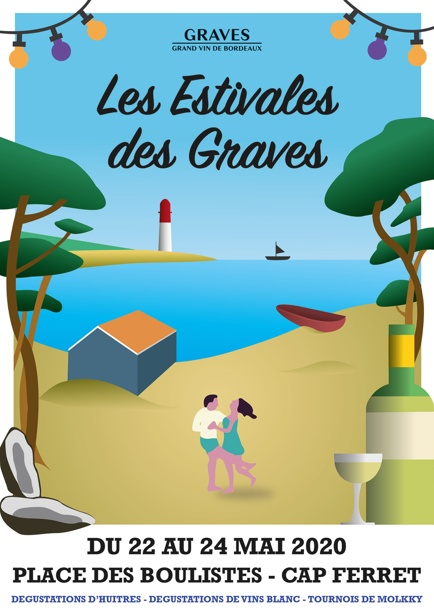 graphic design  Event Poster Event leaflet wine beach summer poster vin Illustrator