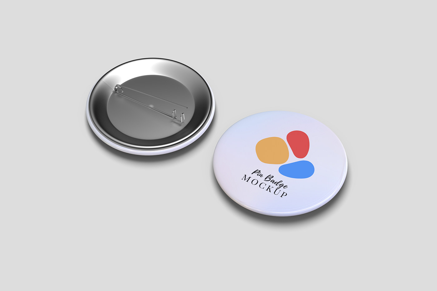 badge emblem brand identity Advertising  pin Mockup glossy metal button psd