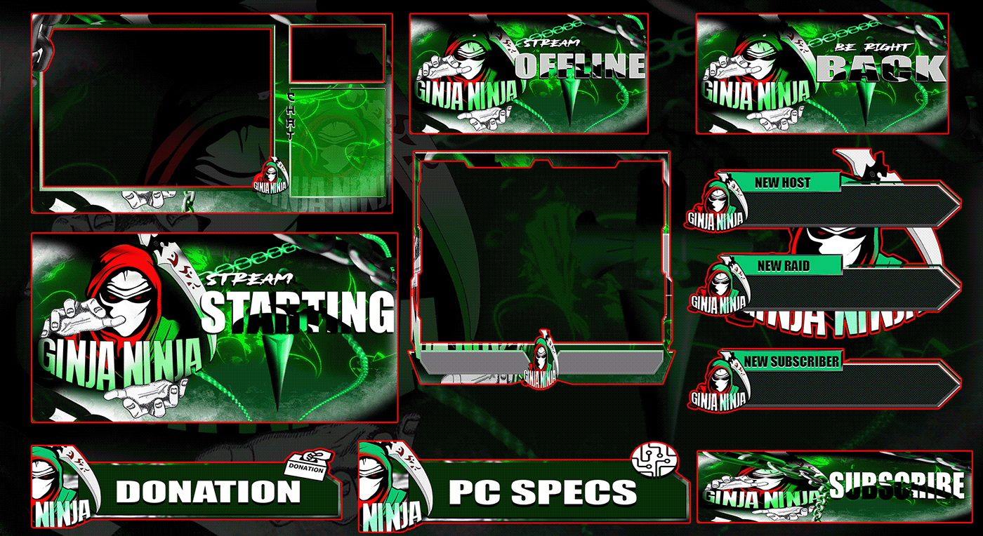 stream package banner Twitch Overlays twitch design Alerts logo for streamer static overlays stream overlays