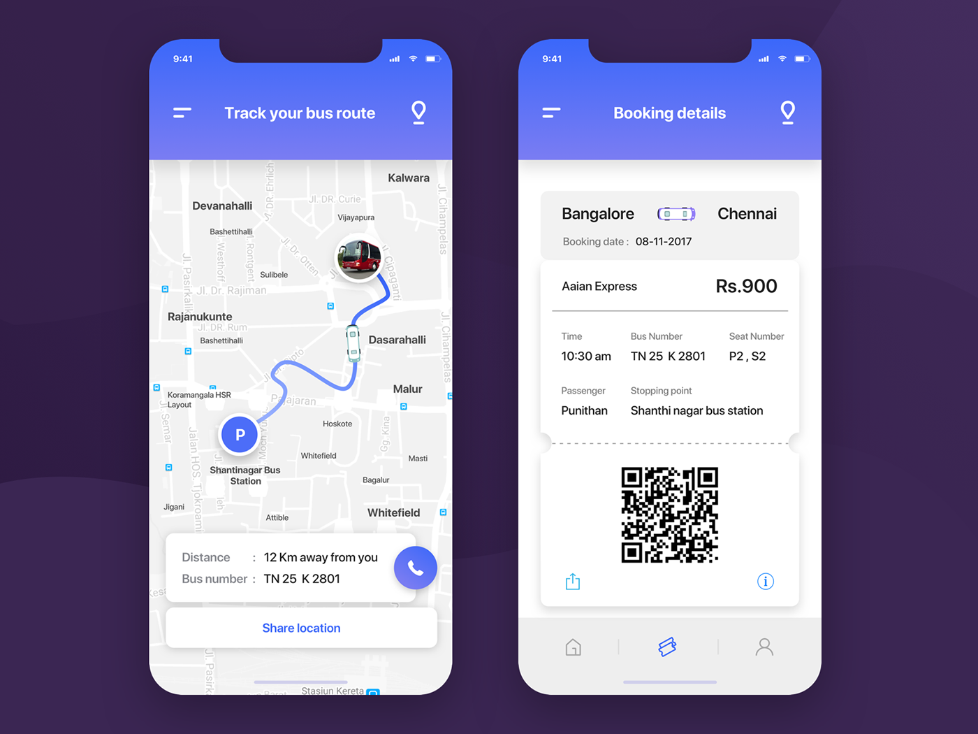 ticket app bus Booking location mobile online