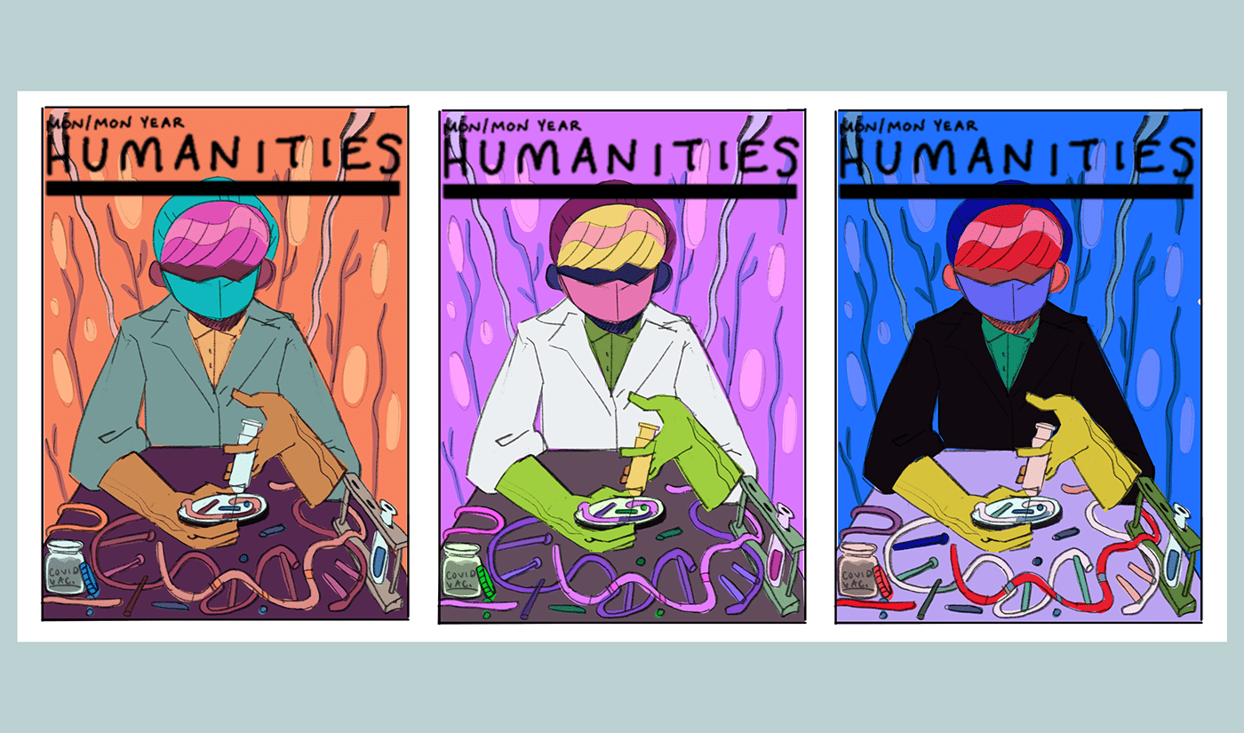 COVid digital illustration DNA Humanities Magazine Cover Design medical