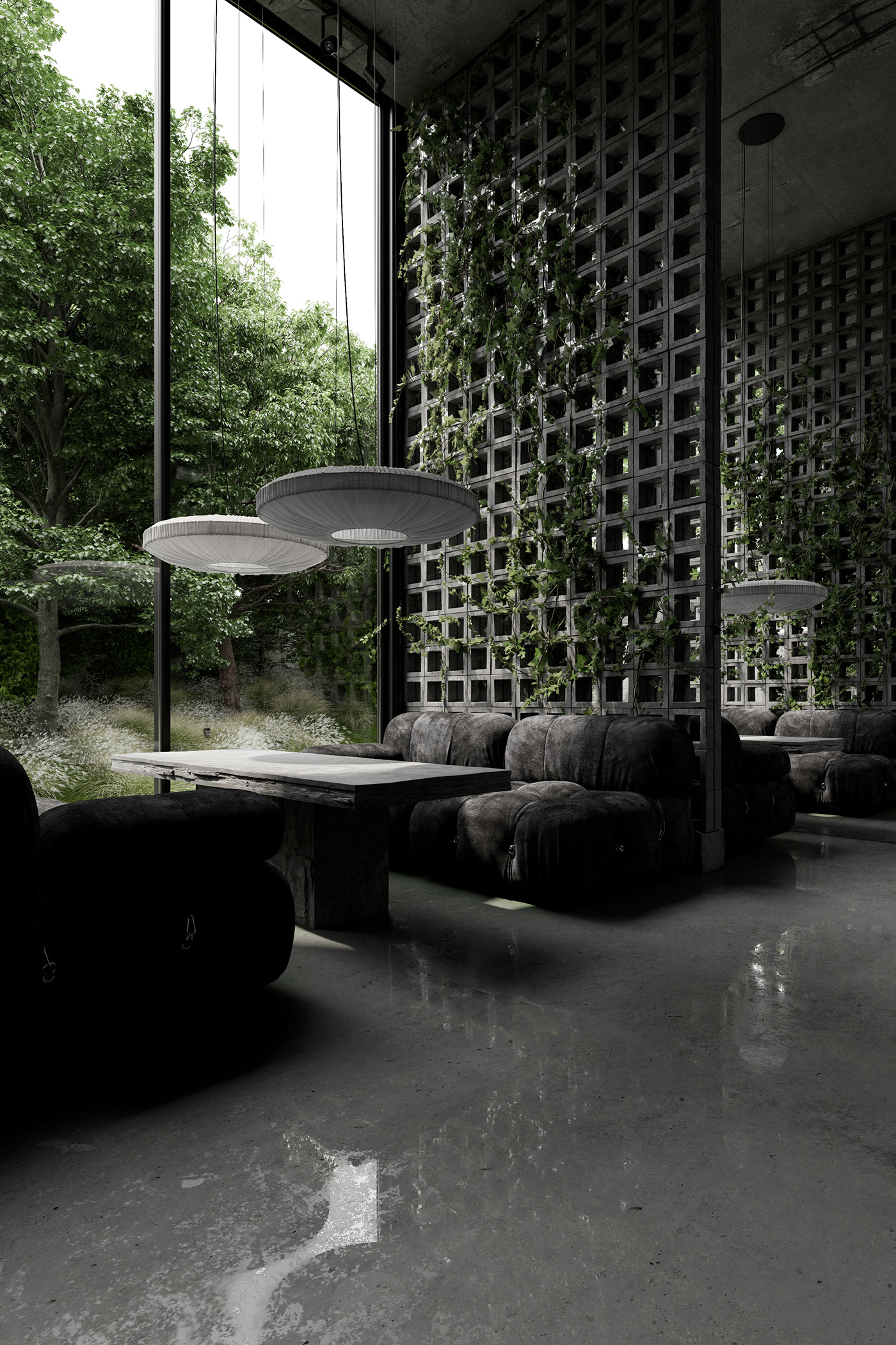 concept concrete interior design  LOFT restaurant