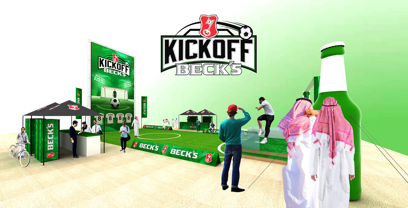 beck's Brand activation non-alcoholic UAE Event Stand Exhibition  football