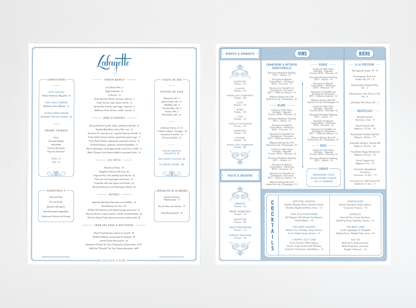 Grand Cafe restaurant bar Website menu Matches Food  French stationary sign Signage