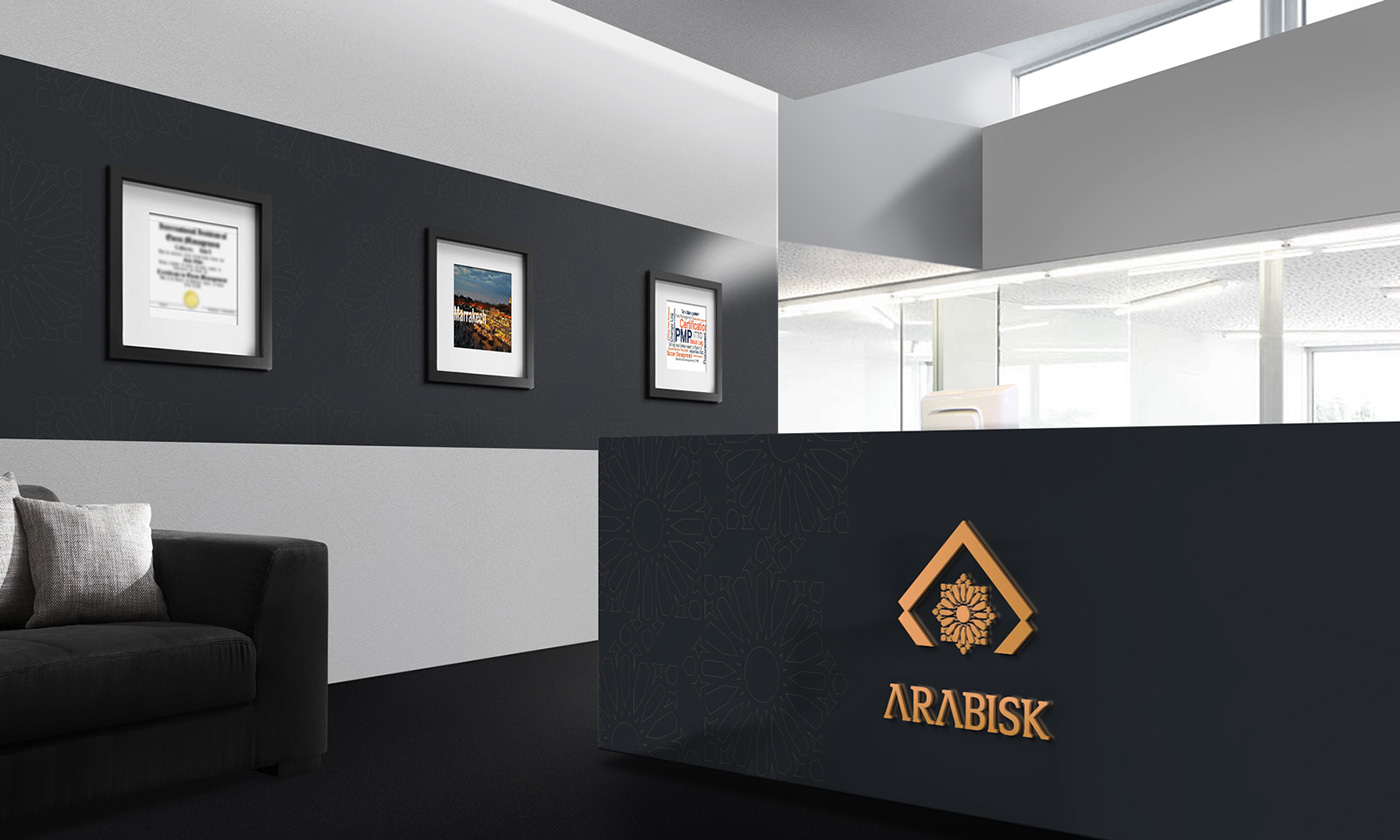 arabic arabe Morocco rabat Marrakech logo brand identity entreprise company finance artisanat chic luxury luxe