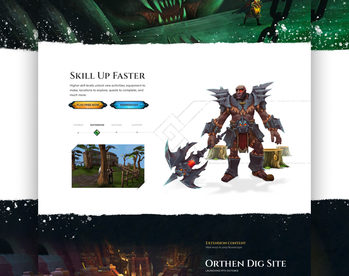 fantasy game Gaming motion pc gaming RPG game Runescape texture ui design Website