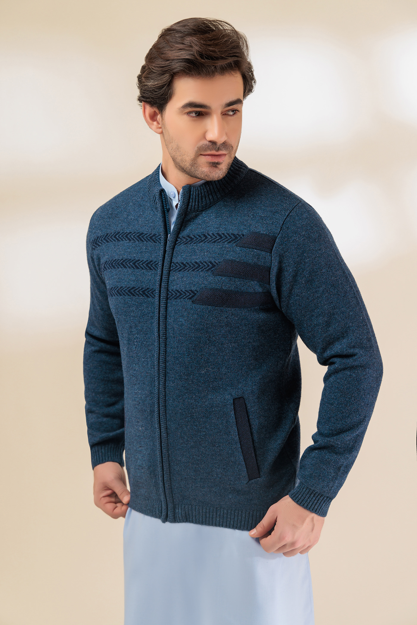 wool yarn knitwear Menswear Sweaters Zipper apparel WINTER COLLECTION Fashion garment