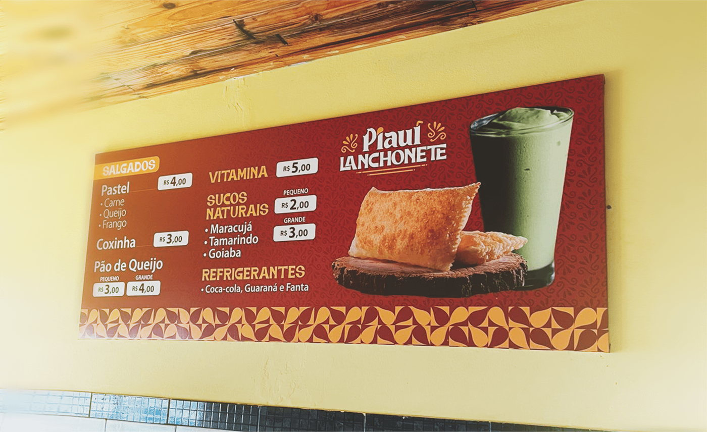 fast food, food and menu placa de preço salgados vitamina coxinha pastel suco refrigerante placa 