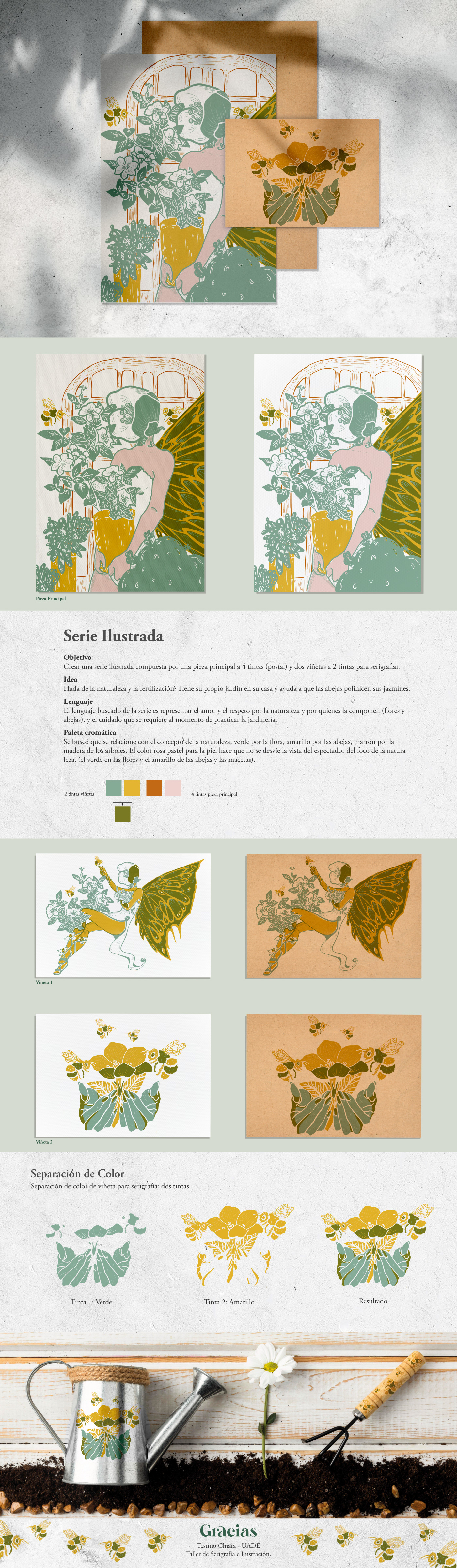 ilustracion serigrafia diseño gráfico uade diseño grafico jardineria