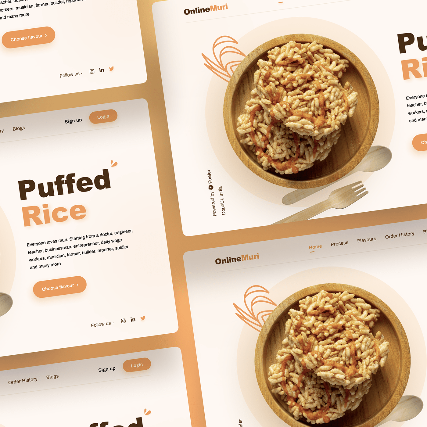 branding  Clean UI design Minimalism puffed rice ui designs UI/UX UX Designs web designs Website Design