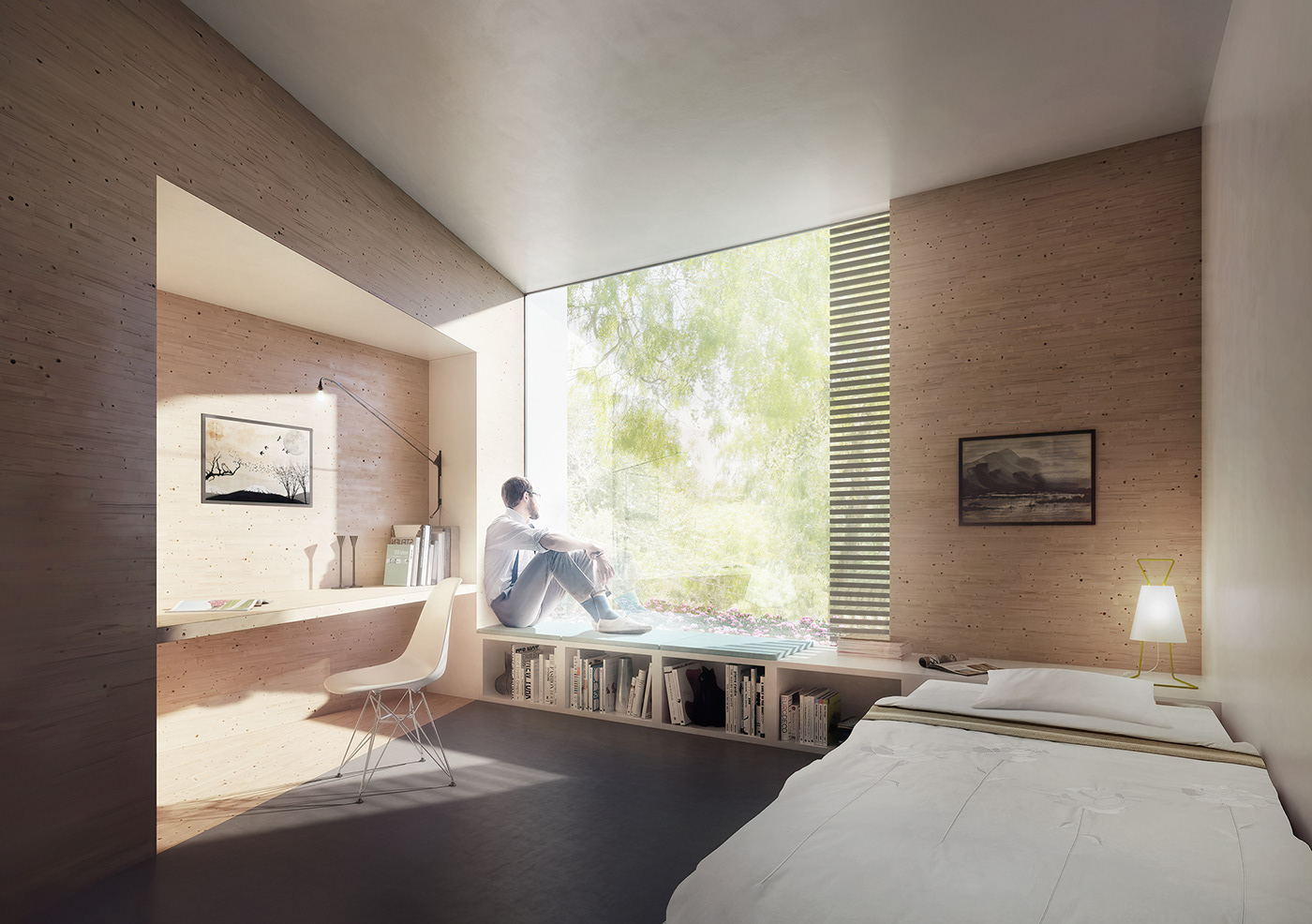 3dsmax architecture bedroom exterior Interior interior design  Render visualization