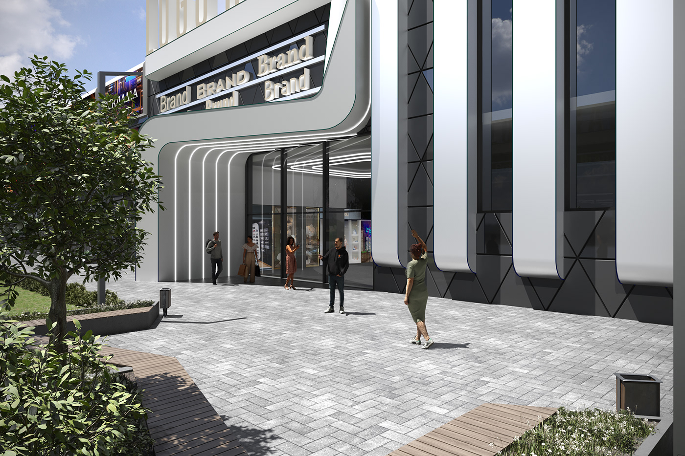 concept mall achitecture visualization exterior archviz architecture Render 3ds max modern
