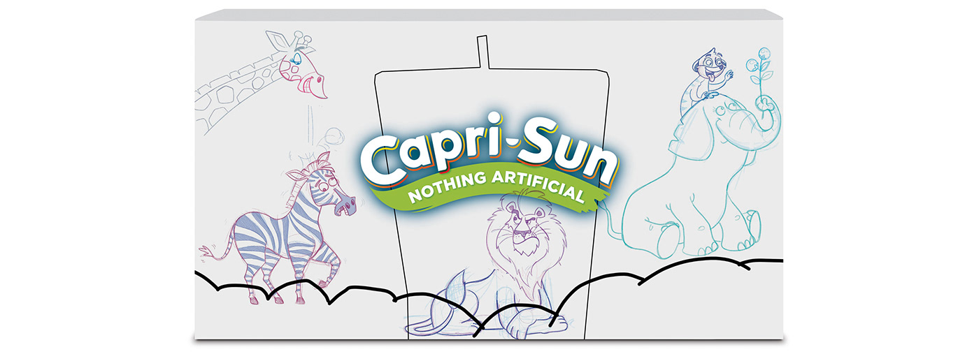 juice Packaging monstro studio Monstro CGI Character design  animal safari CapriSun