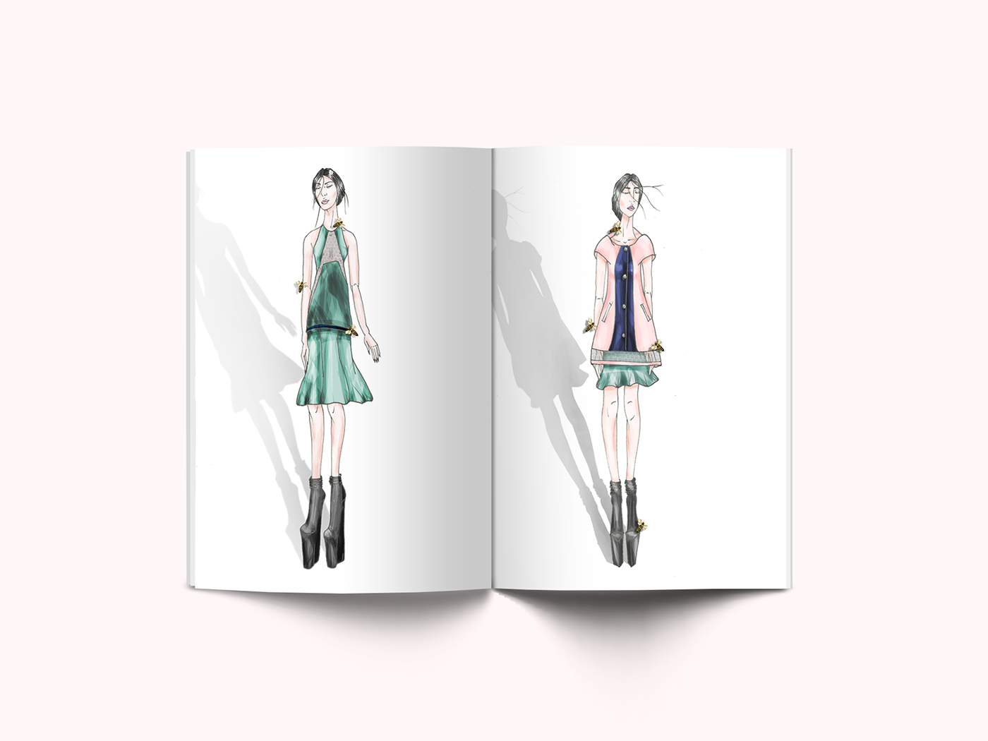 fashion illustration tideland movie inspired colors sewing