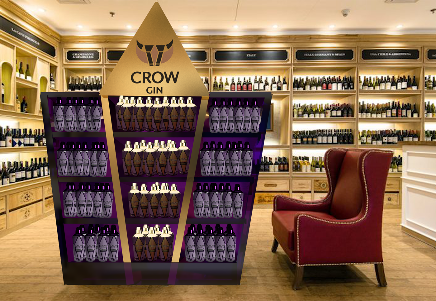 gin crowgin Packaging logo design branding  Native