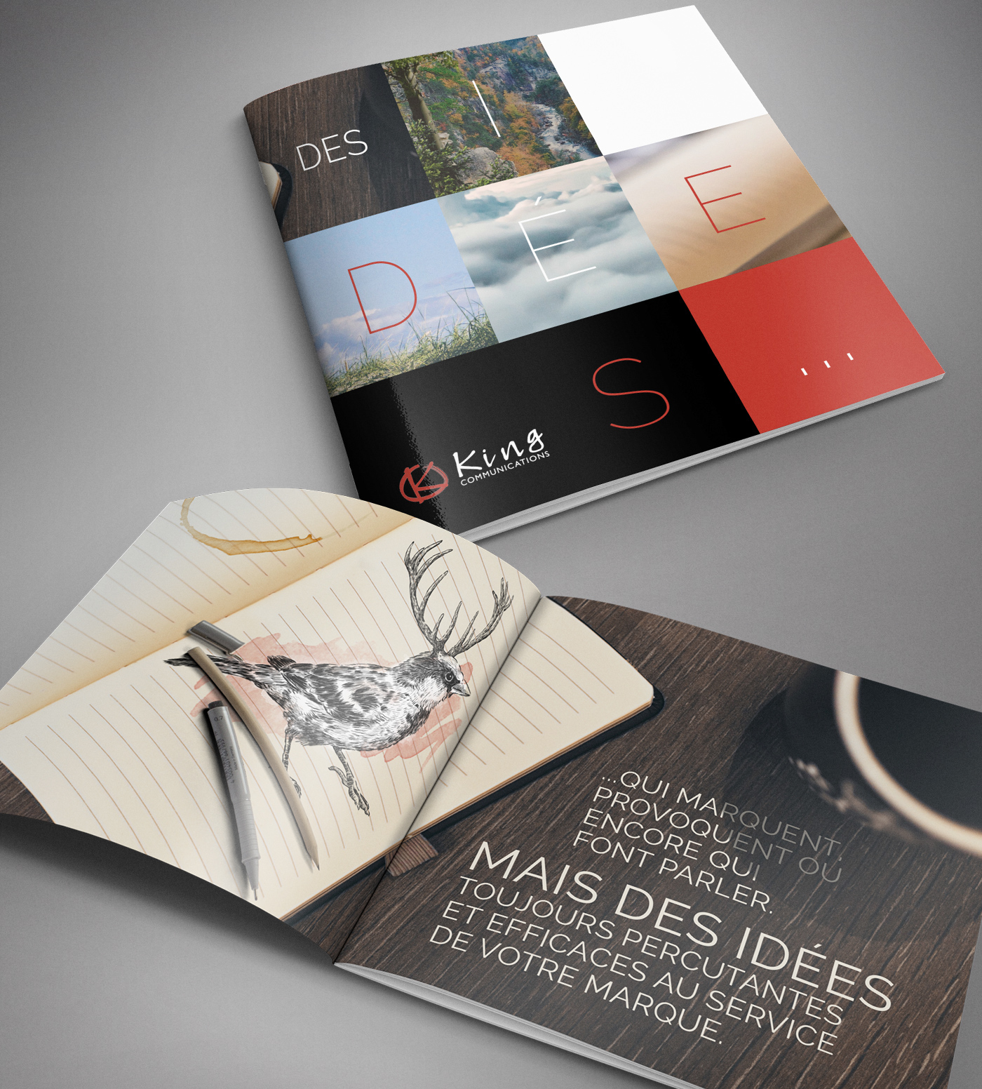brochure square agency portfolio realisations unsplash Mockup print