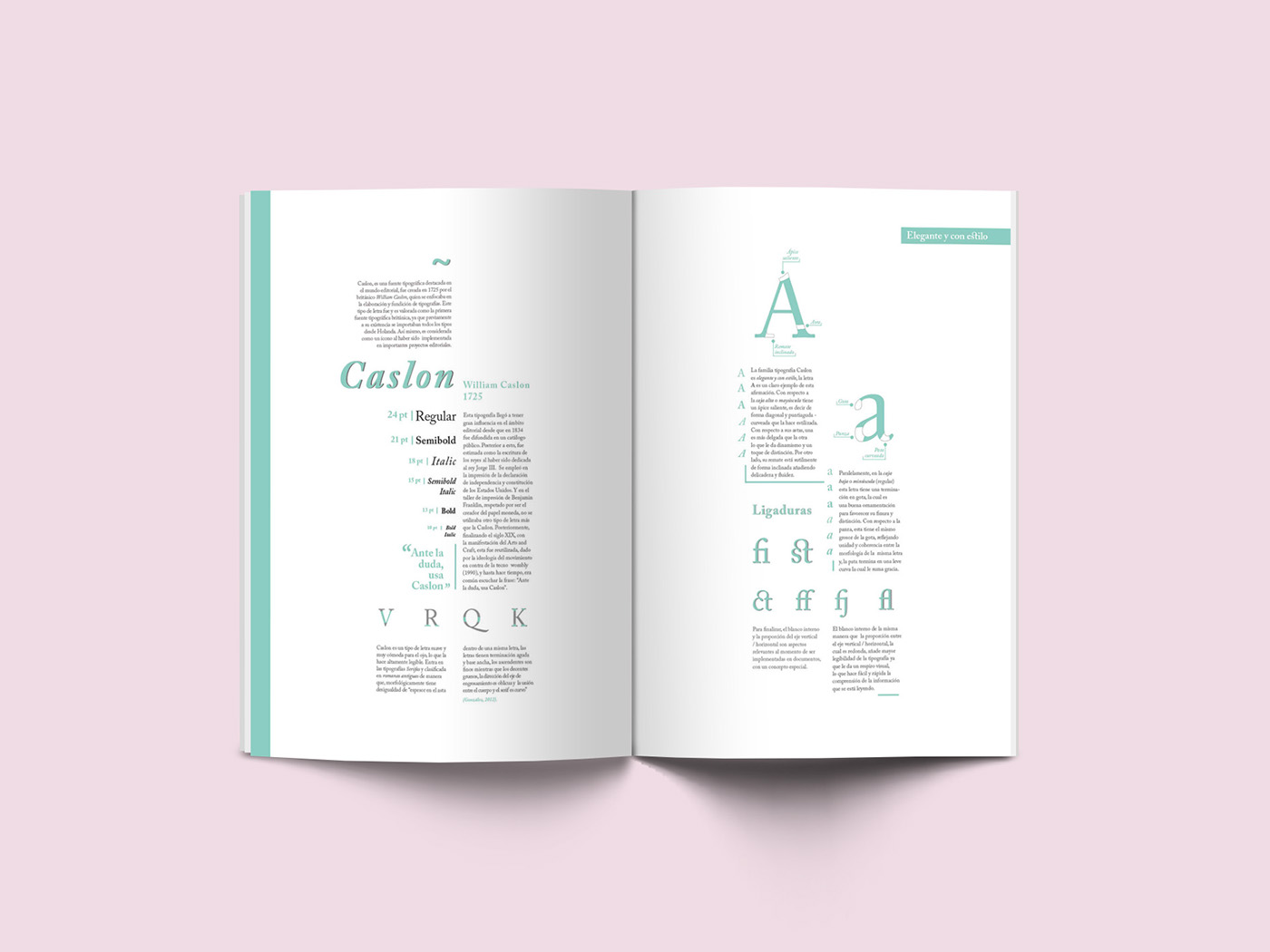 Caslon editorial typography   paper publication pink elegance williamcaslon Ligatures bogota