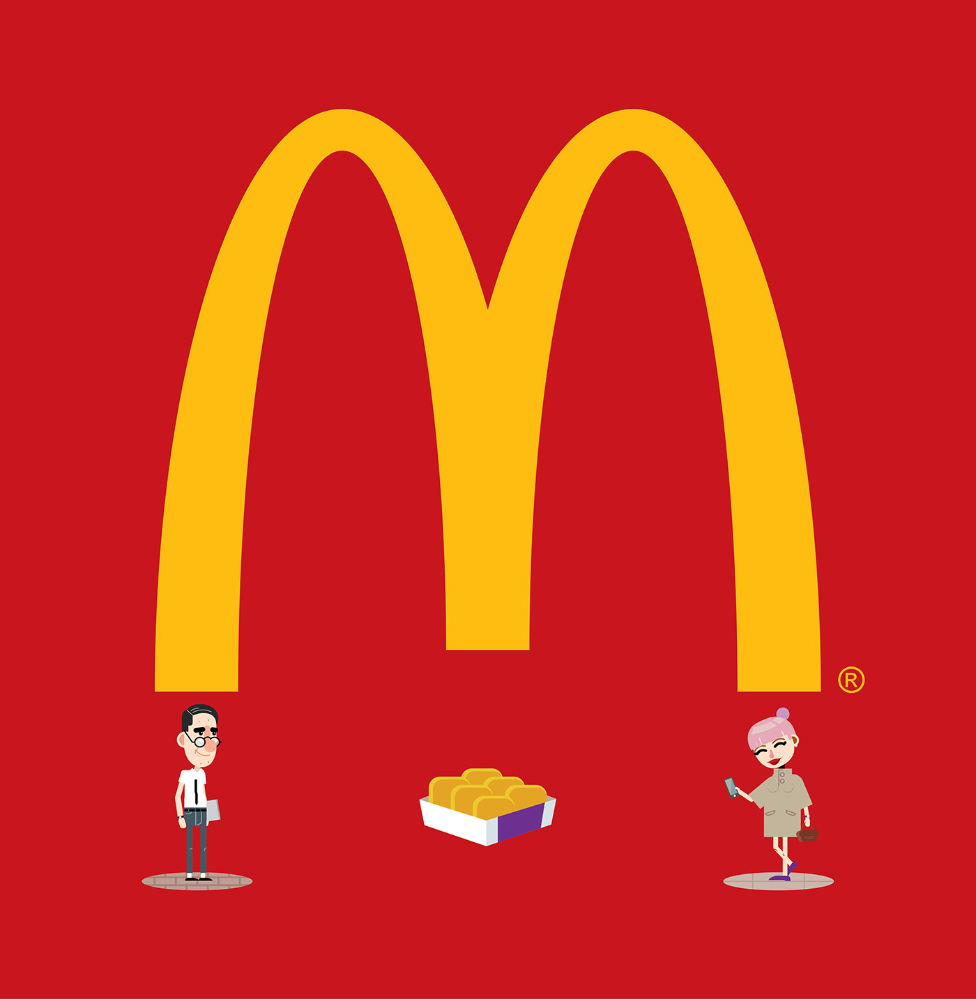 McDonalds Nuggets ILLUSTRATION  graphic arts vector minimalist Advertising  art direction  Leo Burnett poster