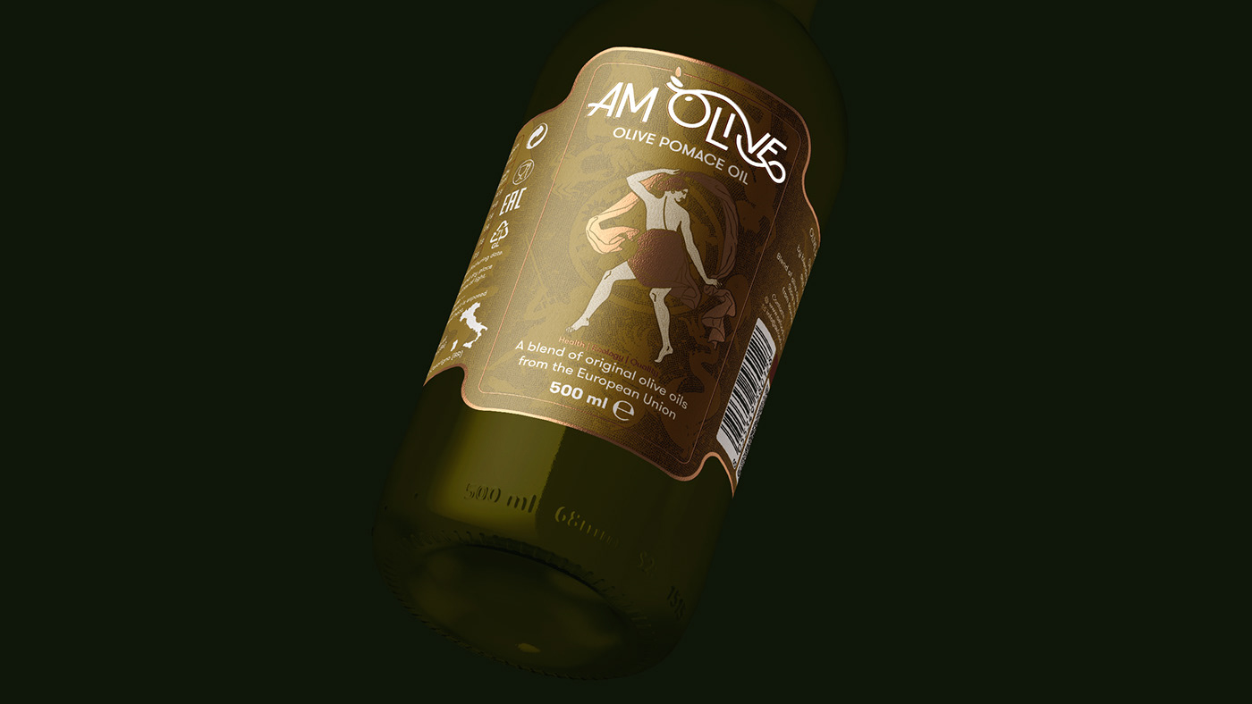beverage bottle brand identity branding  Food  Label Olive Oil Packaging packaging design ILLUSTRATION 