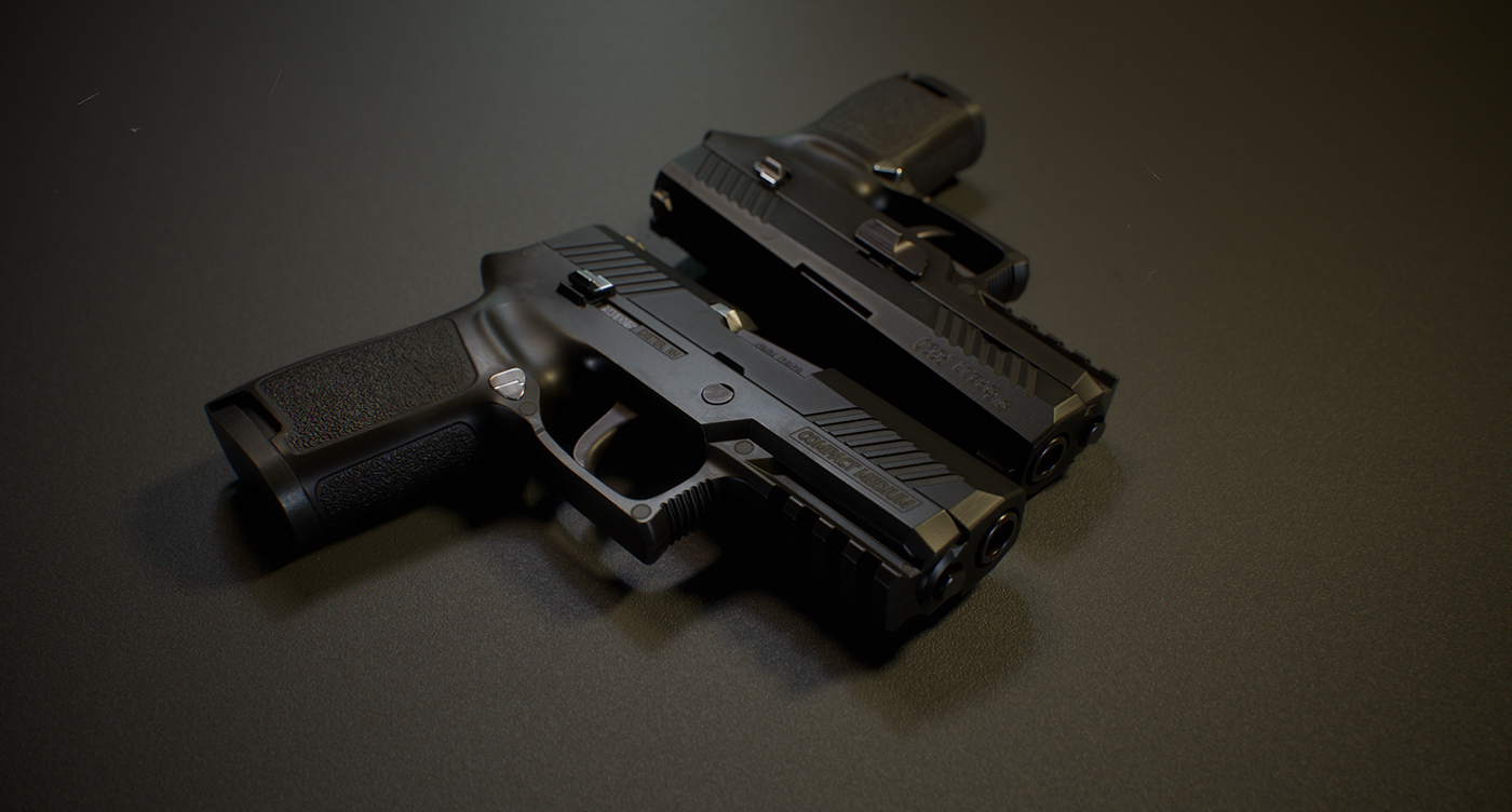 Gun Weapon 3D Render game pistol