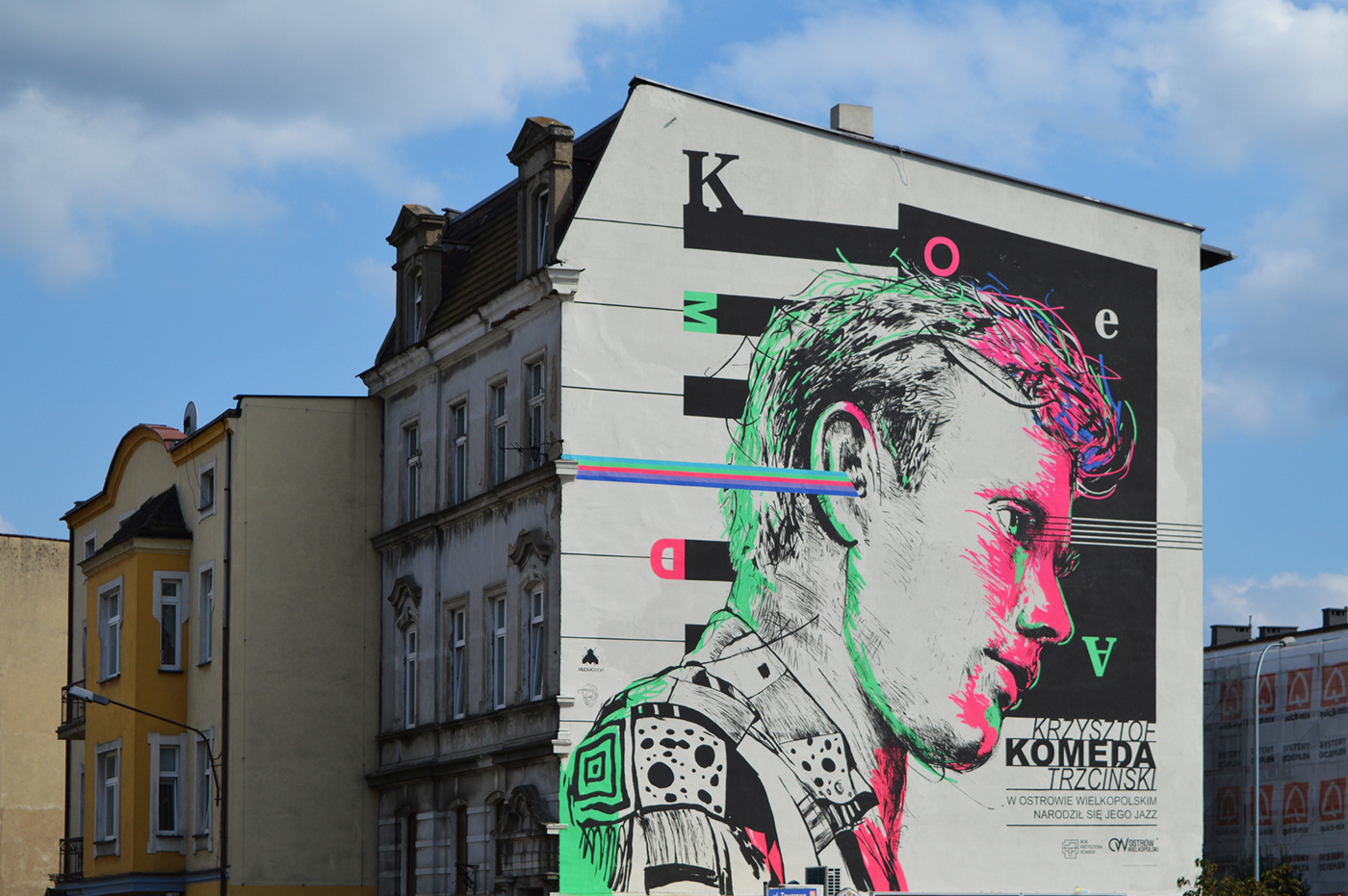 Komeda mural Komeda Krzysztof Komeda Ostrów Wielkopolski Konrad Moszyński muchaDSGN Zdano Konrad Mucha Moszyński mucha dsgn  muchadsgn.com